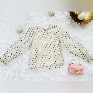 Zara Kids Tulle Polka-Dot Top
